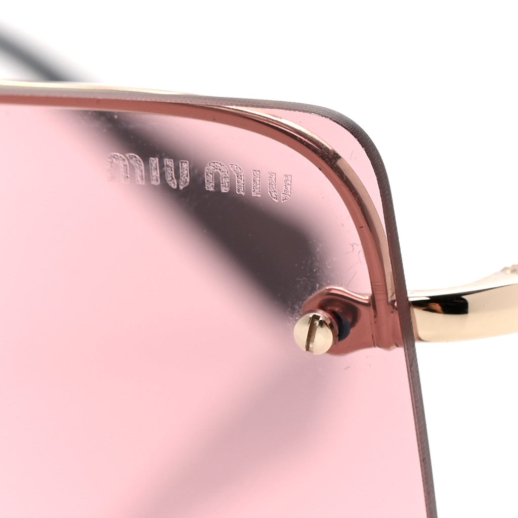Miu Miu Rectangle Sunglasses — Pink SMU 59T