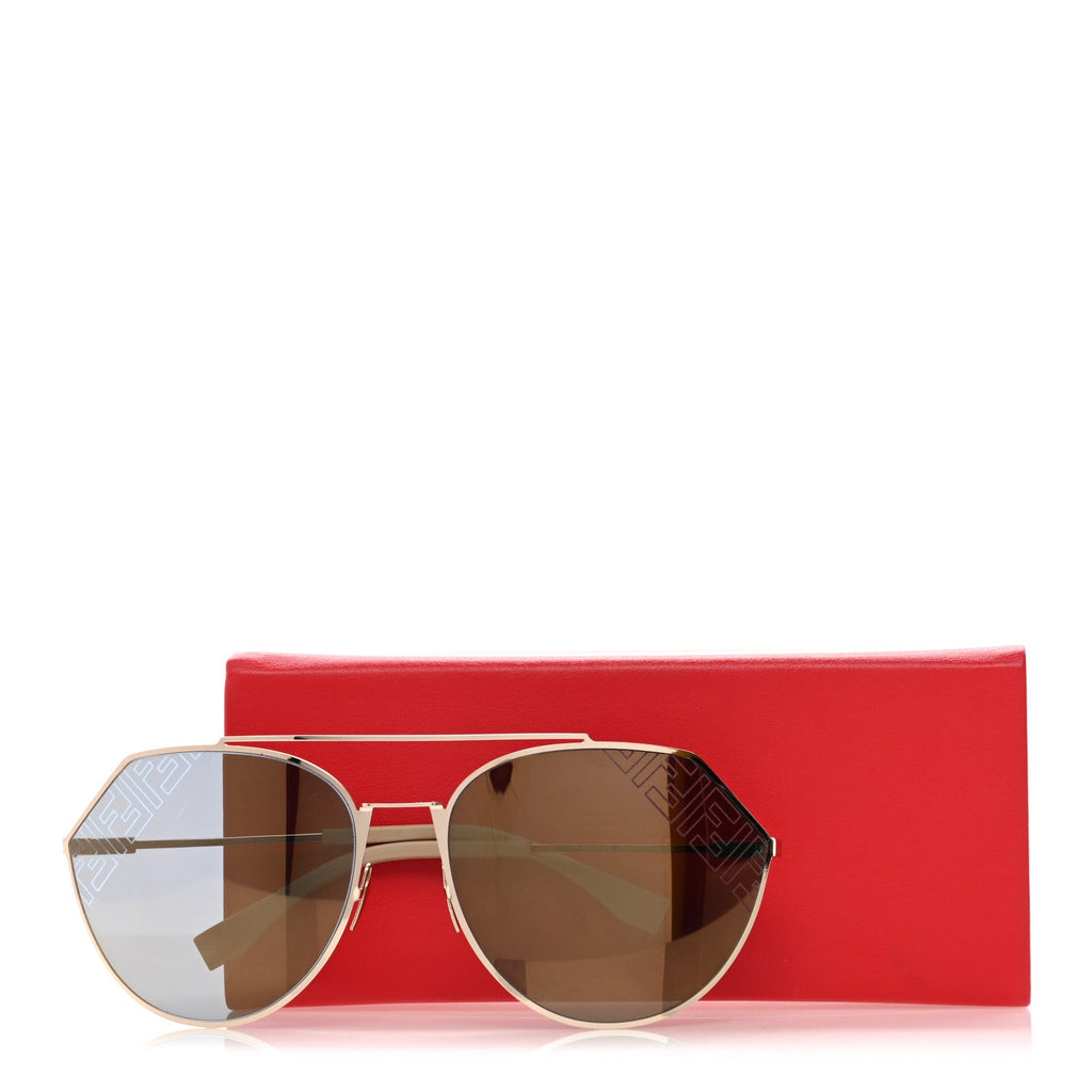 Fendi Aviator Sunglasses — Gold