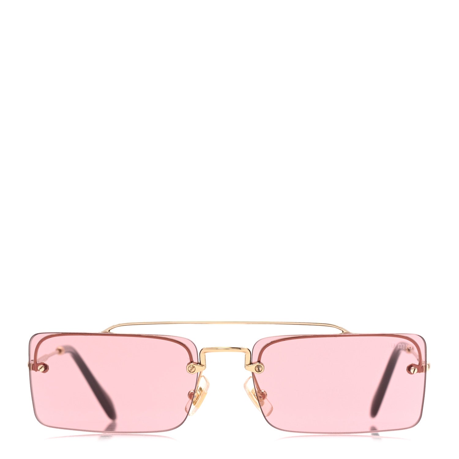 Miu Miu Rectangle Sunglasses — Pink SMU 59T