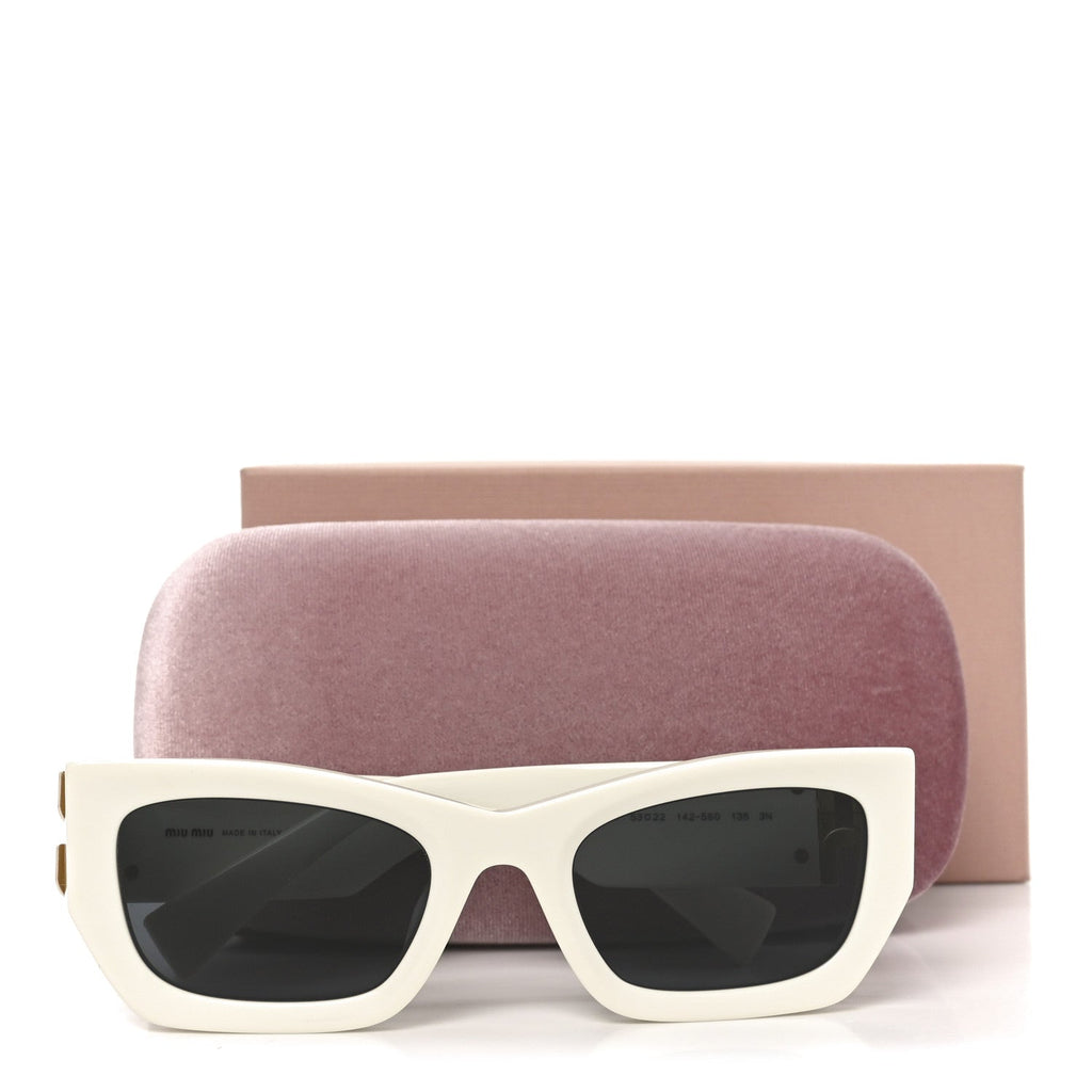 Miu Miu Rectangle Sunglasses — White SMU 09W