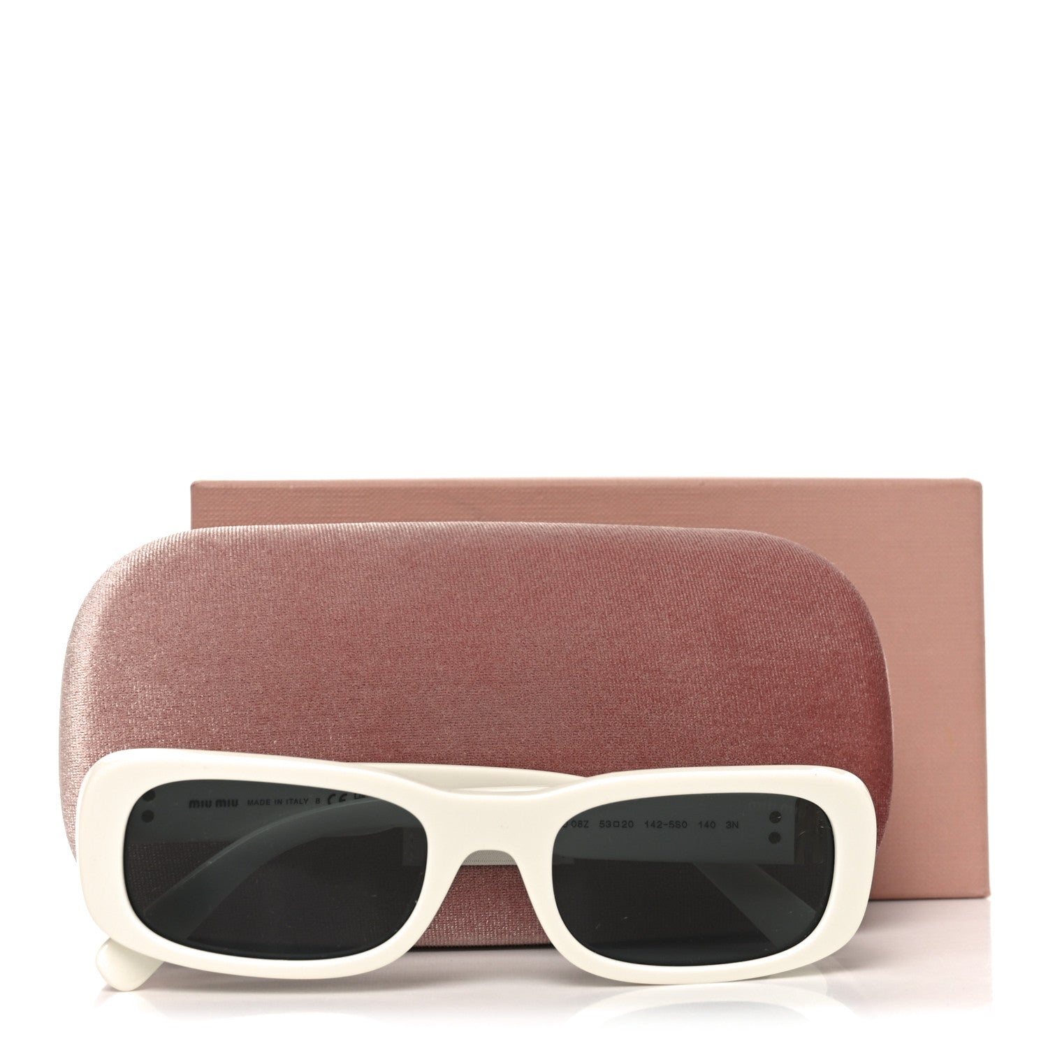 Miu Miu Rectangle Sunglasses — White SMU 08Z