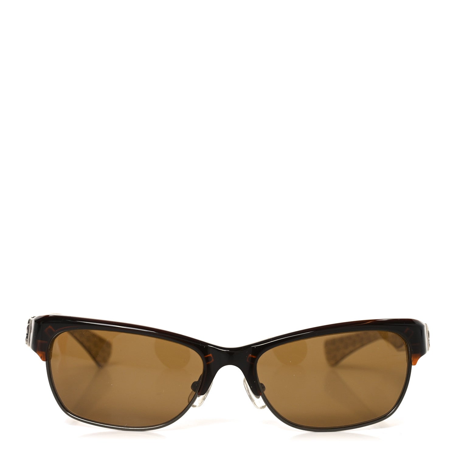 Chrome Hearts Square Sunglasses — Brown