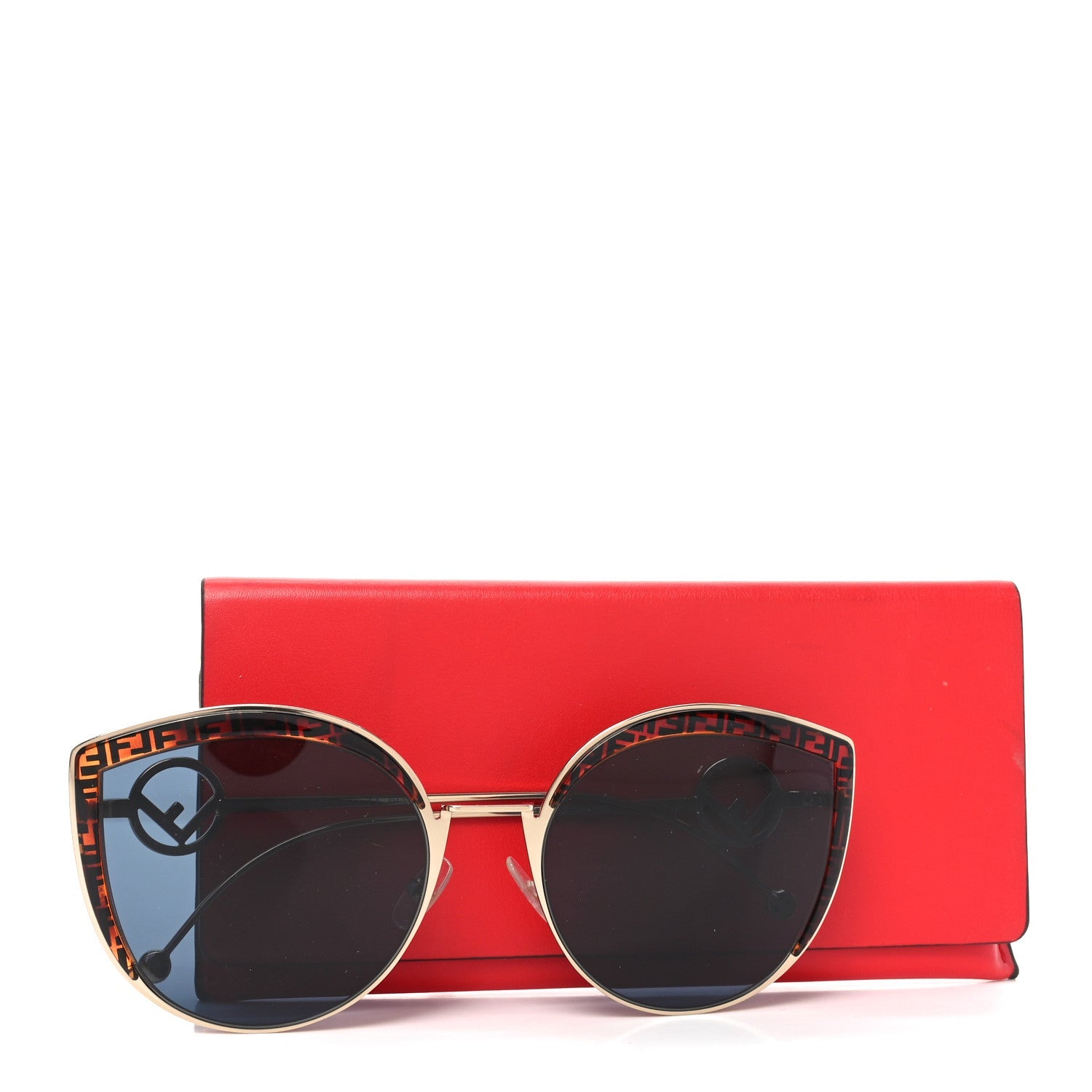 Fendi Cat-Eye Sunglasses — Gold
