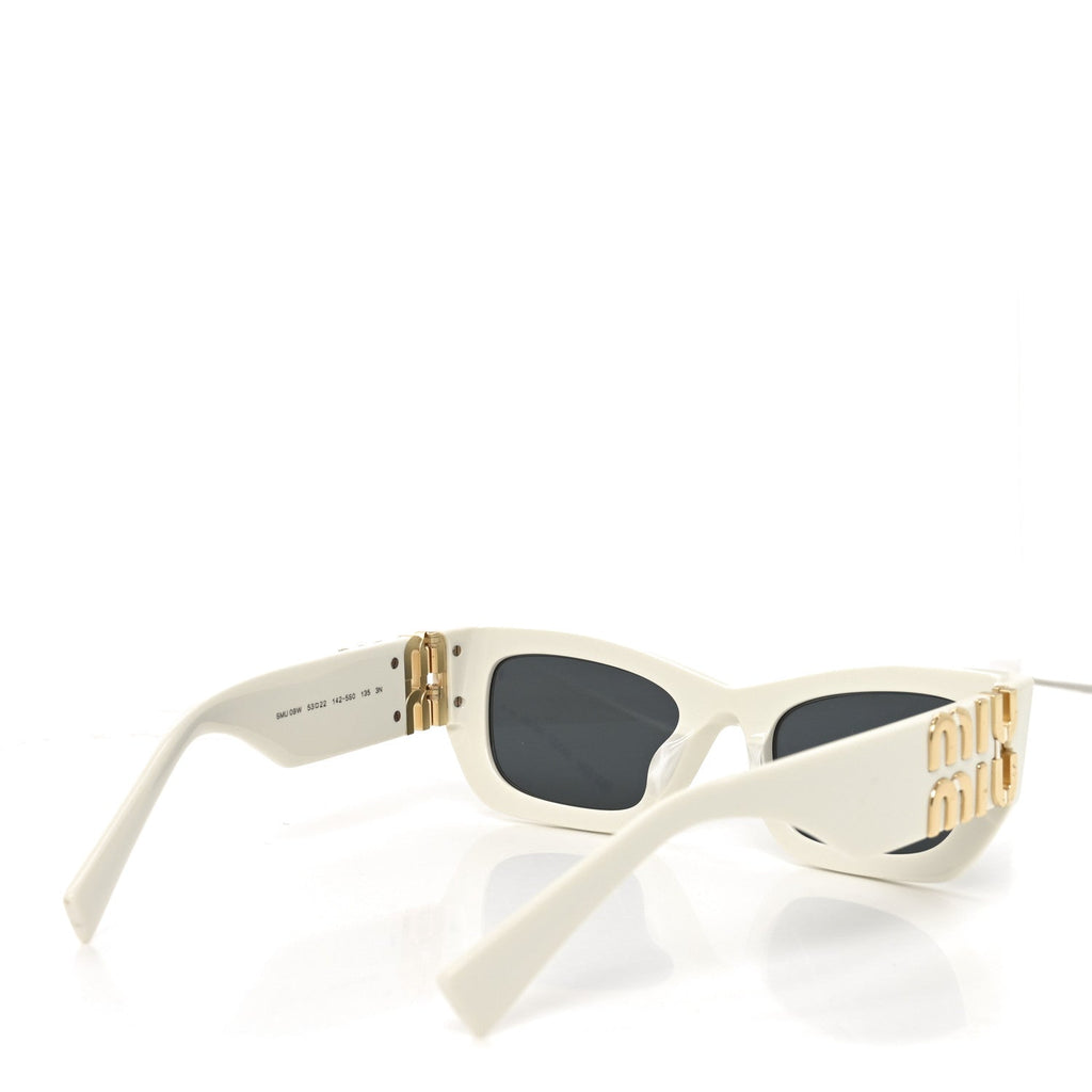 Miu Miu Rectangle Sunglasses — White SMU 09W