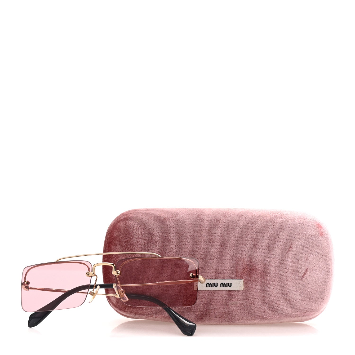 Miu Miu Rectangle Sunglasses — Pink SMU 59T