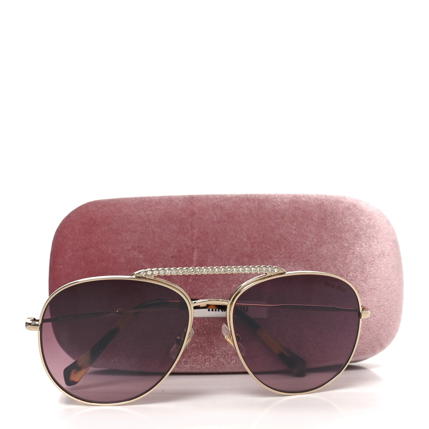 Miu Miu Aviator Sunglasses — Crystal SMU53V