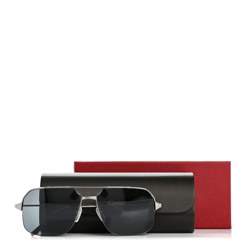Cartier Aviator Sunglasses — Silver