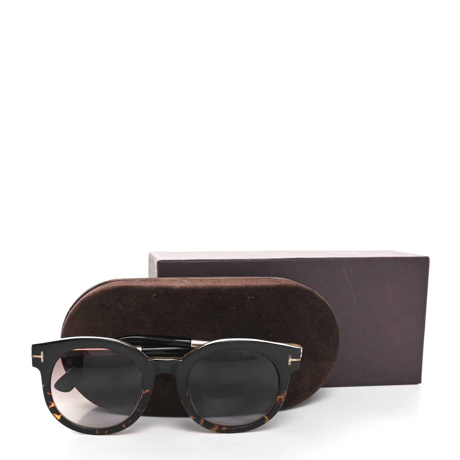Tom Ford Round Sunglasses — Tortoise TF435