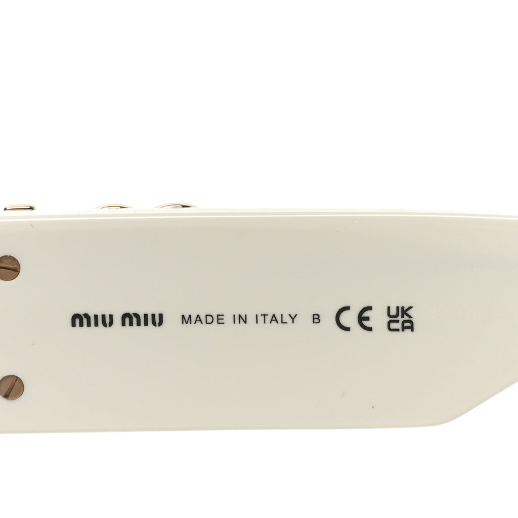 Miu Miu Rectangle Sunglasses — White SMU 09W