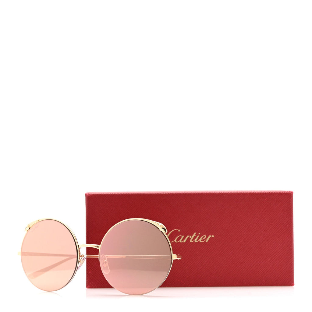 Cartier Round Sunglasses — Gold