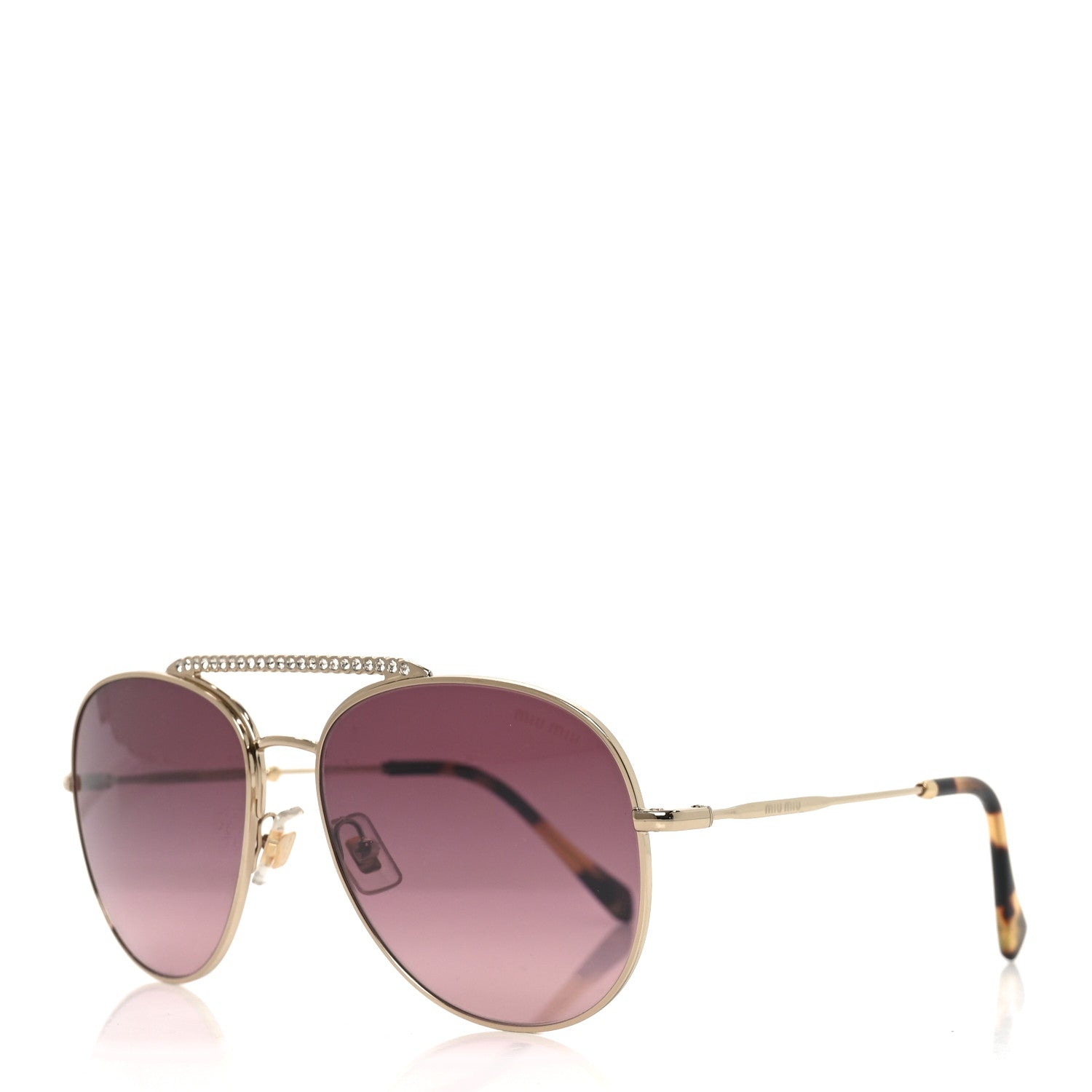 Miu Miu Aviator Sunglasses — Crystal SMU53V
